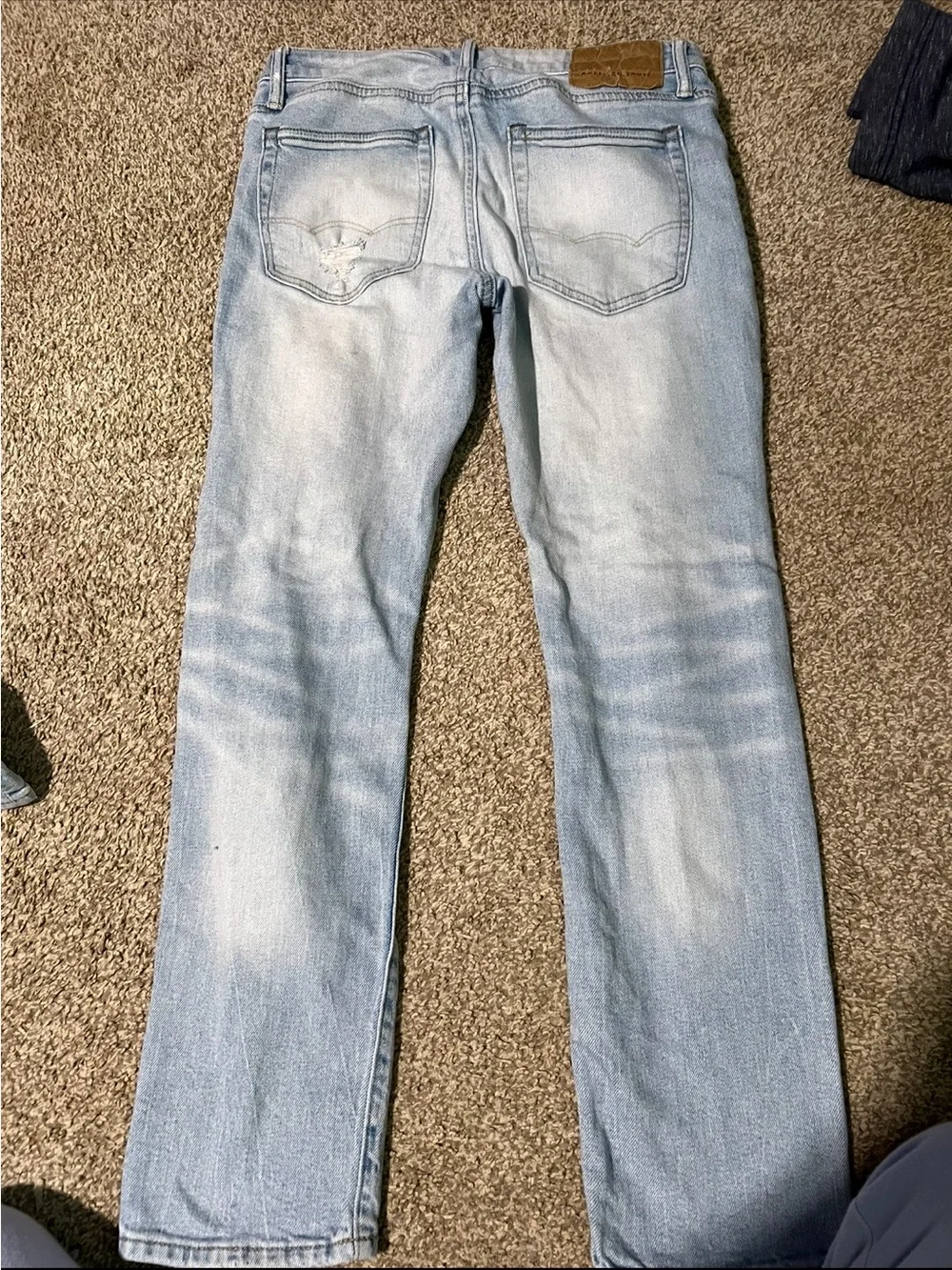 American Eagle Outfitters Light Blue Ripped Slim Straight Jeans